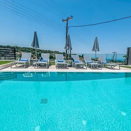 ヴィラ Anthi, A Modern With Salted Water Pool,hot Tub & Bbq! *